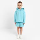 Костюм детский (толстовка, шорты) KAFTAN Basic line, рост 98-104 см, бирюзовый меланж