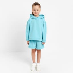 Костюм детский (толстовка, шорты) KAFTAN Basic line, рост 98-104 см, бирюзовый меланж