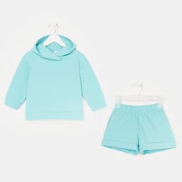 Костюм детский (толстовка, шорты) KAFTAN Basic line, рост 98-104 см, бирюзовый меланж