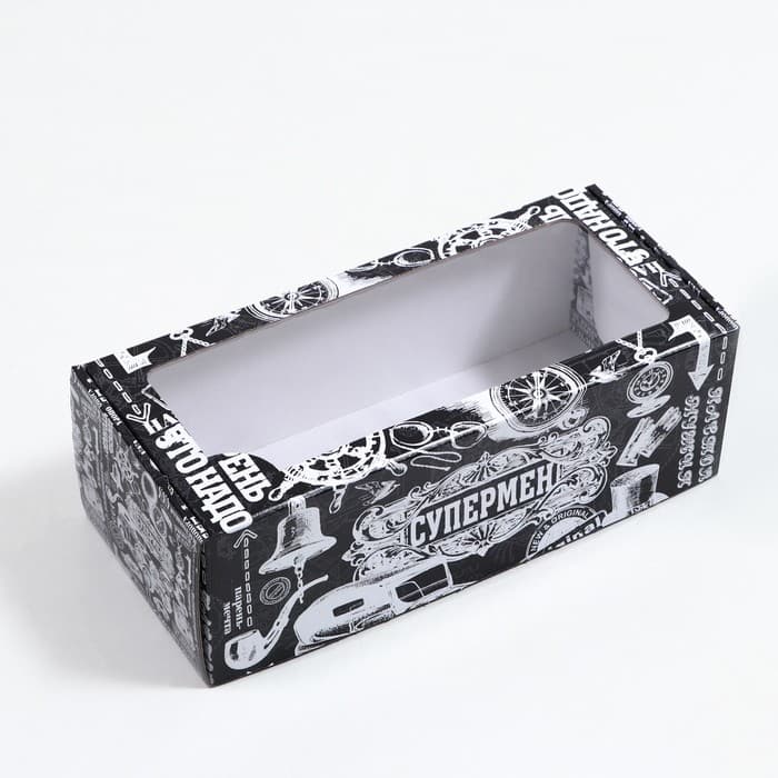 Коробка подарочная самосборная, с окном, «Супермен», 16×35×12 см