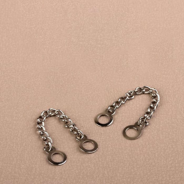 Цепочка для одежды, 0.9×10 см, 2 шт., цвет серебряный