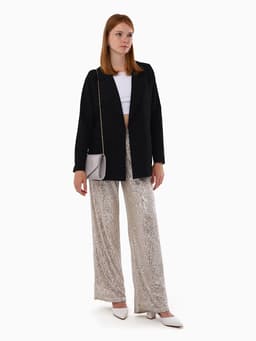 Сумка-клатч женская вечерняя на магните, на длинной цепочке, лаковая, однотонная, серая