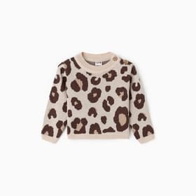 Джемпер вязаный «Крошка Я. Леопард», рост 98-104 см, бежевый