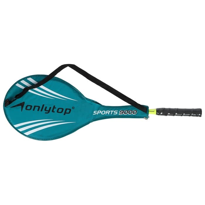 Ракетка для бадминтона ONLYTOP, алюминий, в чехле, чёрная, жёлтая