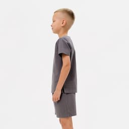Комплект для мальчика (рубашка, шорты) MINAKU: Cotton Collection, серый, рост 128 см