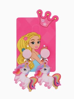 Серьги клипсы детские «Выбражулька. Сказка яркого единорога», разноцветные