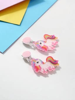 Серьги клипсы детские «Выбражулька. Сказка яркого единорога», разноцветные