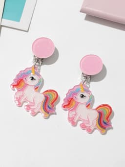 Серьги клипсы детские «Выбражулька. Сказка яркого единорога», разноцветные