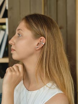 Серьга кафф «Змея анаконда», цвет серебро