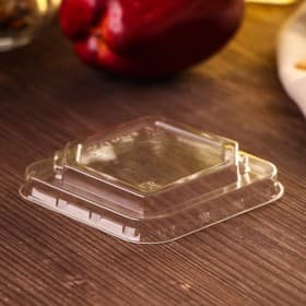 Крышка пластиковая одноразовая на стакан-креманка «Фреш», ПР-СТ-80×120, прозрачная