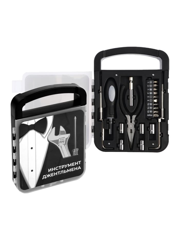 Набор инструментов ТУНДРА, подарочный пластиковый кейс, 22 предмета