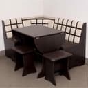 Кухонный уголок «КУ-19 Л 2 У», со столом, с табуретами, цвет венге/бежевый/коричневый