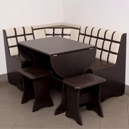 Кухонный уголок «КУ-19 Л 2 У», со столом, с табуретами, цвет венге/бежевый/коричневый