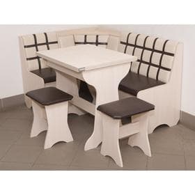 Кухонный уголок «КУ-19 Л 3», со столом, с табуретами, цвет млечный/бежевый/коричневый