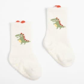Носки детские махровые со стопперами MINAKU: Cozy Winter, белые, размер 10-12