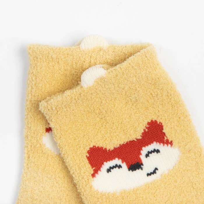 Носки детские махровые со стопперами MINAKU: Cozy Winter, жёлтые, размер 10-12