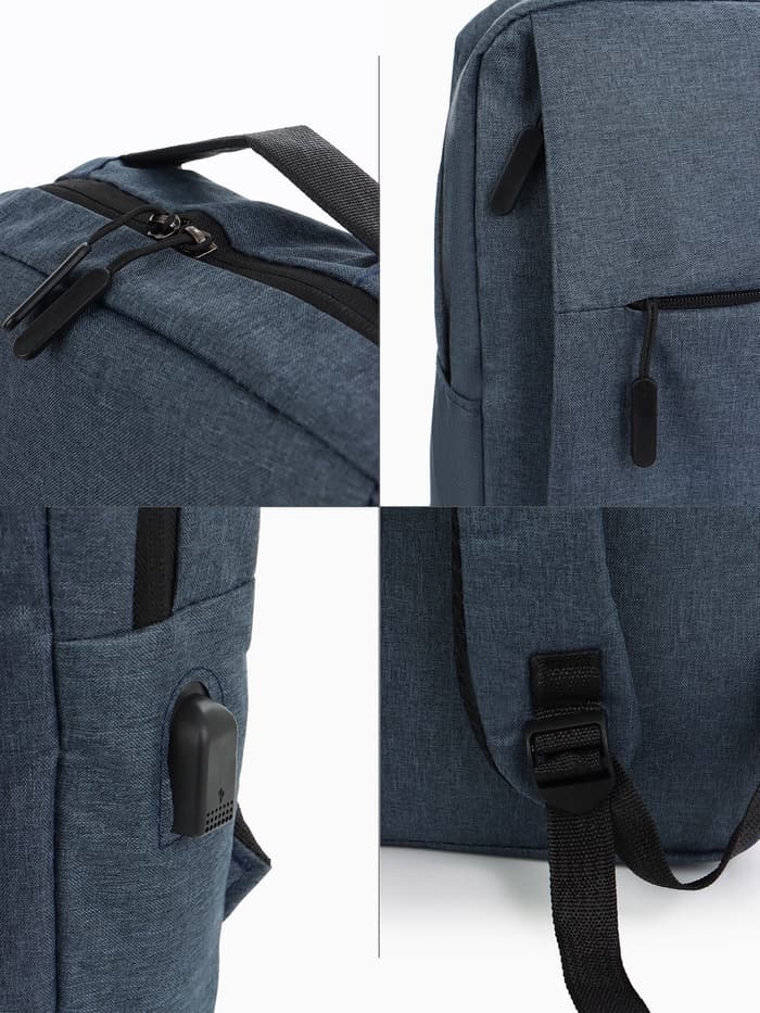 Рюкзак городской на молнии, с карманами, с USB, размер 29×11×39 см, синий