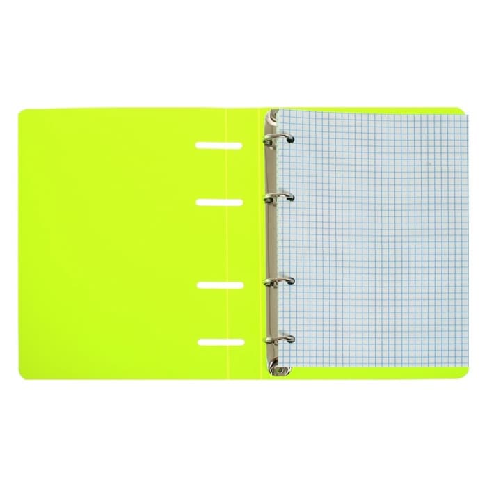 Тетрадь на кольцах Calligrata A5, 80 листов, в клетку, пластиковая обложка, блок офсет, салатовая