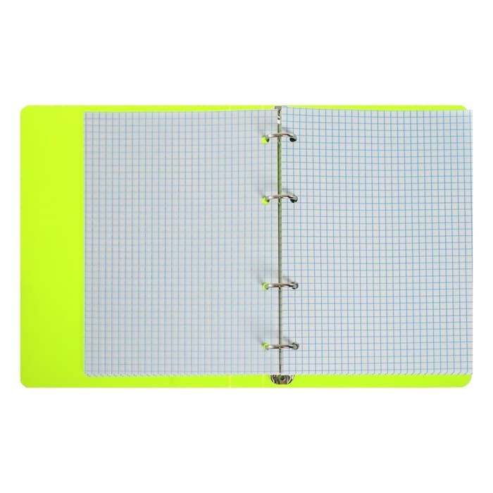 Тетрадь на кольцах Calligrata A5, 80 листов, в клетку, пластиковая обложка, блок офсет, салатовая