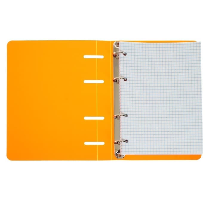 Тетрадь на кольцах Calligrata A5, 80 листов, в клетку, пластиковая обложка, блок офсет, оранжевая