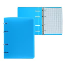 Тетрадь на кольцах Calligrata A5, 80 листов, в клетку, пластиковая обложка, блок офсет, голубая