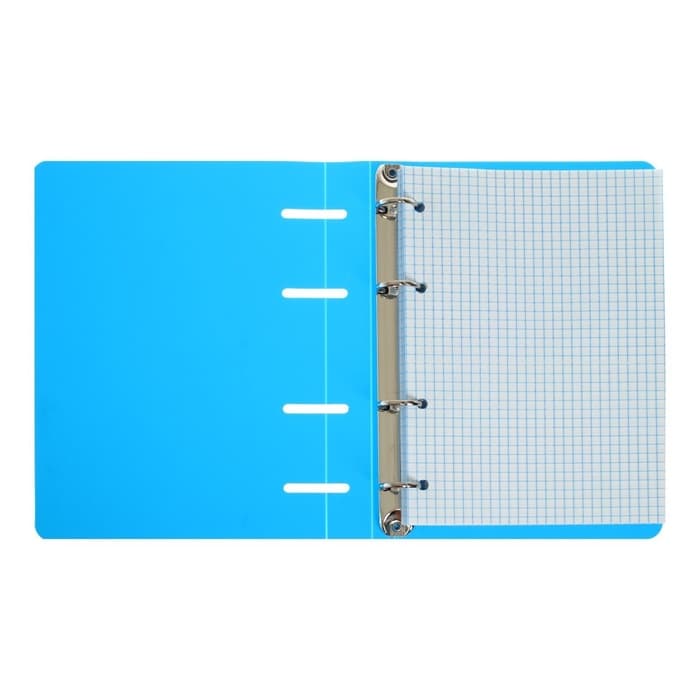Тетрадь на кольцах Calligrata A5, 80 листов, в клетку, пластиковая обложка, блок офсет, голубая