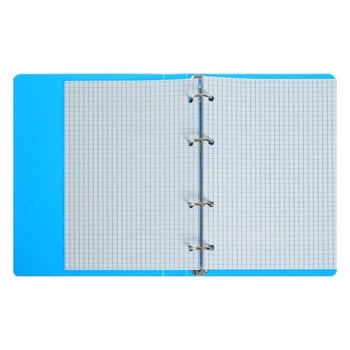 Тетрадь на кольцах Calligrata A5, 80 листов, в клетку, пластиковая обложка, блок офсет, голубая