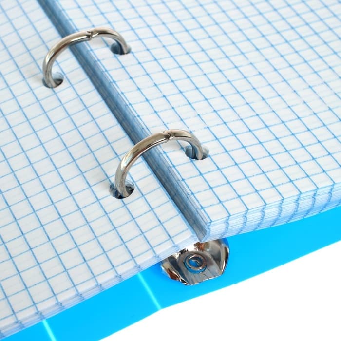 Тетрадь на кольцах Calligrata A5, 80 листов, в клетку, пластиковая обложка, блок офсет, голубая