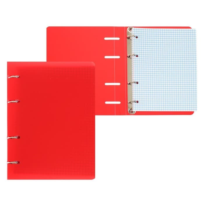 Тетрадь на кольцах A5 80 листов в клетку Calligrata, пластиковая обложка, блок офсет, белизна 95%, МИКС