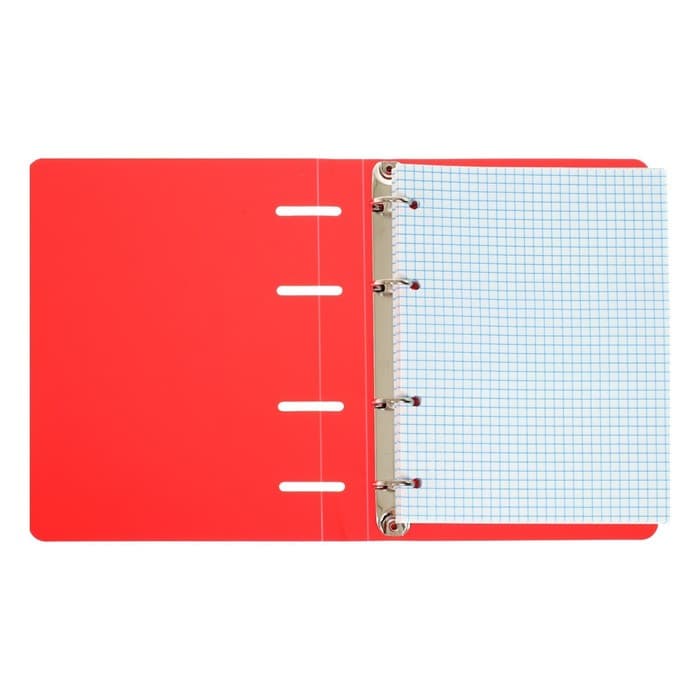 Тетрадь на кольцах A5 80 листов в клетку Calligrata, пластиковая обложка, блок офсет, белизна 95%, МИКС