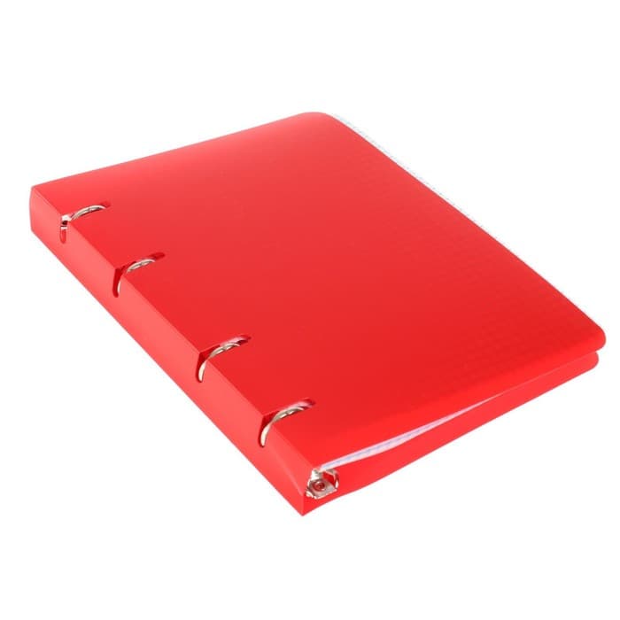 Тетрадь на кольцах A5 80 листов в клетку Calligrata, пластиковая обложка, блок офсет, белизна 95%, МИКС