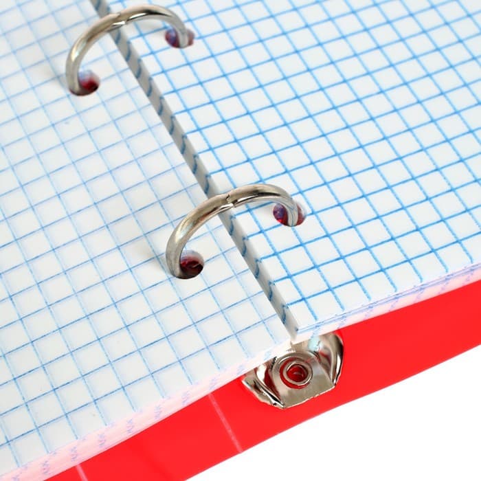 Тетрадь на кольцах A5 80 листов в клетку Calligrata, пластиковая обложка, блок офсет, белизна 95%, МИКС