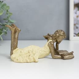 Фигурка полистоун «Девушка читает книгу, жёлтое платье», 6.5×9×14 см