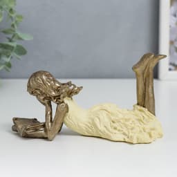 Фигурка полистоун «Девушка читает книгу, жёлтое платье», 6.5×9×14 см