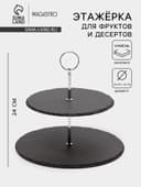 Этажерка для фруктов и десертов Magistro Valley, 2 яруса, d=25/20×24 см, сланец, чёрная