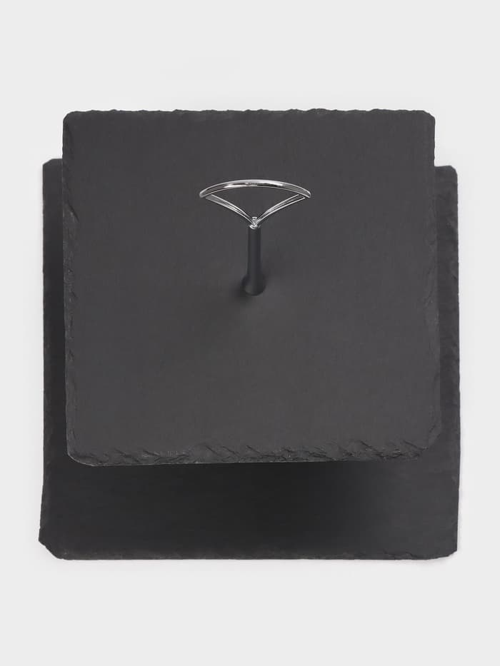 Этажерка для фруктов и десертов Magistro Valley, 2 яруса, d=25/20, h=25 см, сланец, чёрная