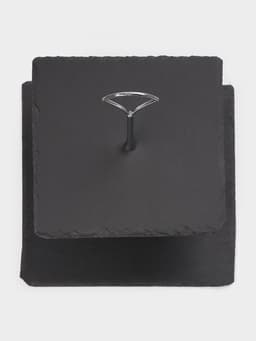 Этажерка для фруктов и десертов Magistro Valley, 2 яруса, d=25/20, h=25 см, сланец, чёрная