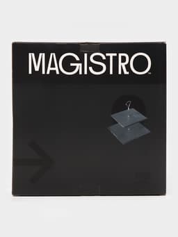 Этажерка для фруктов и десертов Magistro Valley, 2 яруса, d=25/20, h=25 см, сланец, чёрная