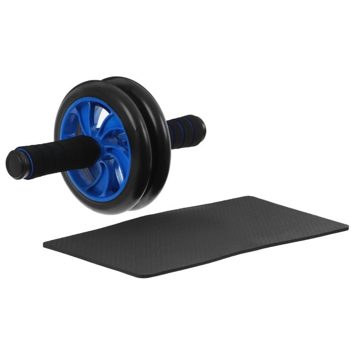 Ролик для пресса ONLYTOP, 2 колеса, с ковриком