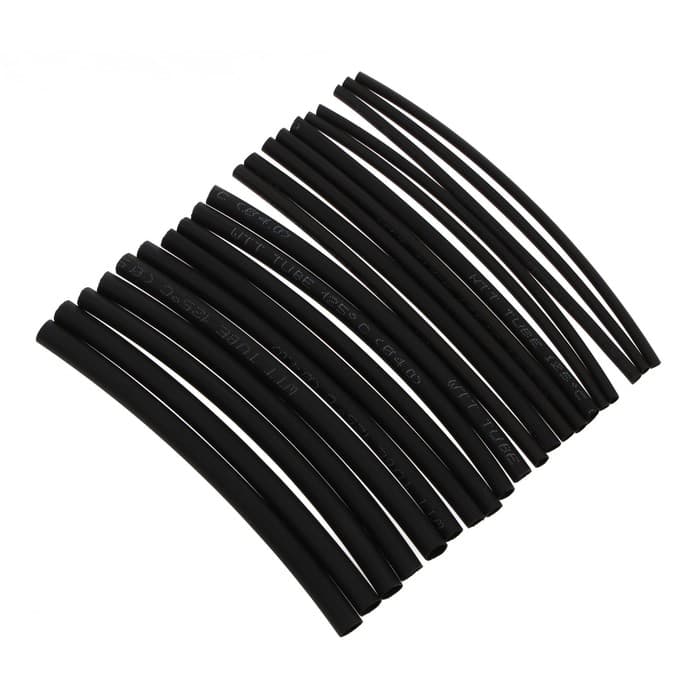 Термоусаживаемая трубка 2/3/4/5 мм, набор 20 шт., длина 10 см, чёрная