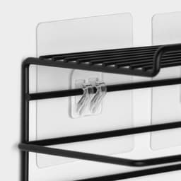 Держатель для туалетной бумаги Доляна, с полочкой, 19.5×9.5×8 см, чёрный