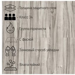 Водостойкий ламинат SPC CronaFloor WOOD BD-2771-5, Дуб Атланта 34кл, 1200х180х4 2,16 м2