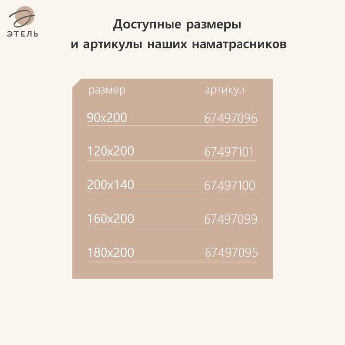 Наматрасник «Этель», бамбук, 160×200 см, поликоттон, хлопок 70%