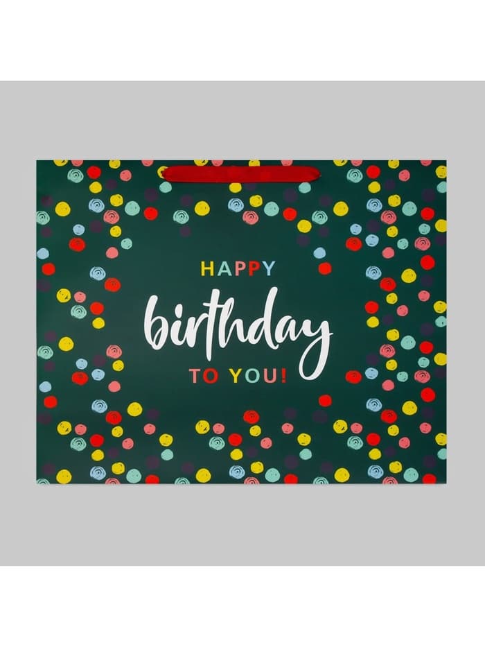 Пакет подарочный ламинированный, упаковка, «С днём рождения», XL 49×40×19 см