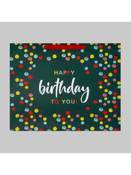 Пакет подарочный ламинированный, упаковка, «С днём рождения», XL 49×40×19 см