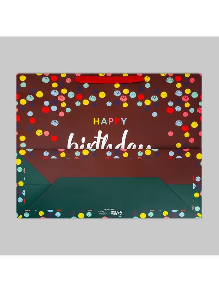 Пакет подарочный ламинированный, упаковка, «С днём рождения», XL 49×40×19 см