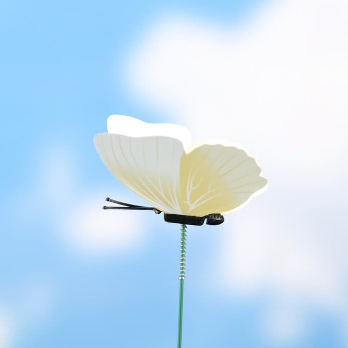 Штекер садовый «Бабочка элен», 7 см, h=30 см, белый