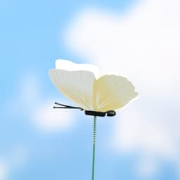 Штекер садовый «Бабочка элен», 7 см, h=30 см, белый