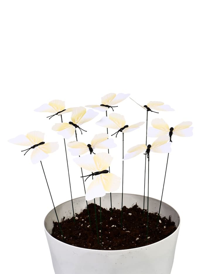 Штекер садовый «Бабочка элен», 7 см, h=30 см, белый