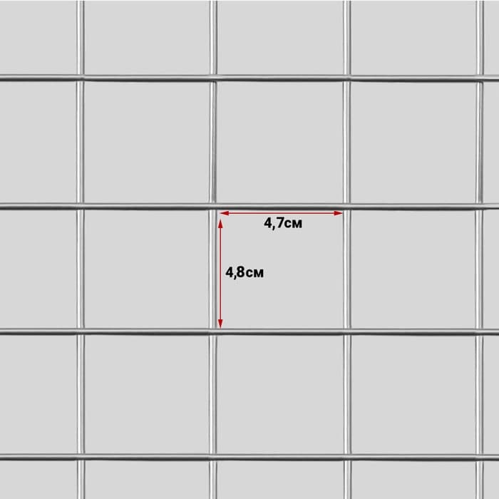 Сетка торговая 80×200 см, окантовка 6 мм, пруток - 4 мм, цвет хром (порошковое покрытие)